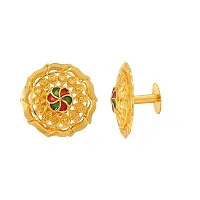 Admier Gold Plated Brass round Design colorfull meenakari cutwork fashion Earrings For Girls Women.(ACER0248)-thumb1