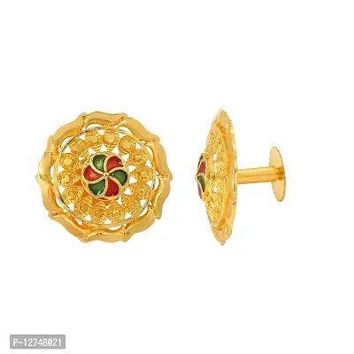 Admier Gold Plated Brass round Design colorfull meenakari cutwork fashion Earrings For Girls Women.(ACER0248)-thumb2