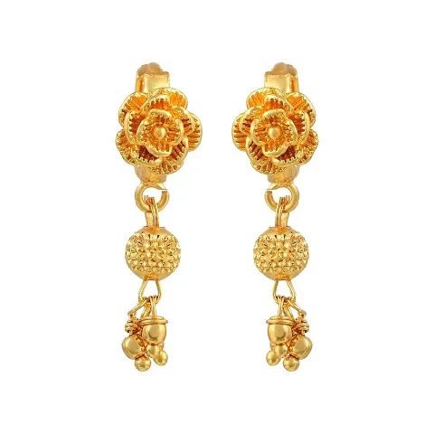 Admier Plated Brass Design cutwork and cute Hoop Bali Fashion Earrings