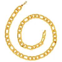 Admier gold plated oval interlinked heavy 18 inch/80 grms chain necklace for boys men(ACCN0136)-thumb1