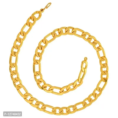 Admier gold plated oval interlinked heavy 18 inch/80 grms chain necklace for boys men(ACCN0136)-thumb2