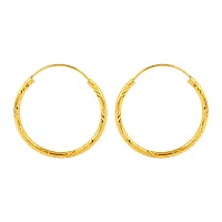 ADMIER Gold Plated Brass cutwork designer fashion Hoop Bali Earrrings For Girl Women(ACER0265-A)-thumb2