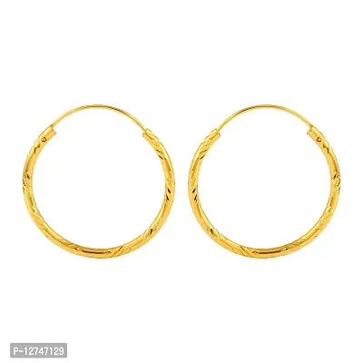 ADMIER Gold Plated Brass cutwork designer fashion Hoop Bali Earrrings For Girl Women(ACER0265-A)-thumb3