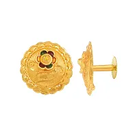 Admier Gold Plated Brass round Design colorfull meenakari cutwork fashion Earrings For Girls Women.(ACER0256)-thumb1