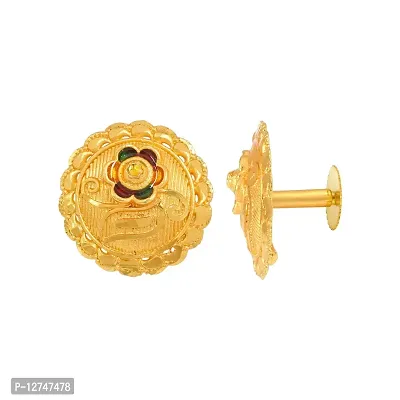 Admier Gold Plated Brass round Design colorfull meenakari cutwork fashion Earrings For Girls Women.(ACER0256)-thumb2