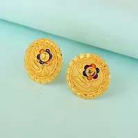 Admier Gold Plated Brass round Design colorfull meenakari cutwork fashion Earrings For Girls Women.(ACER0256)-thumb3