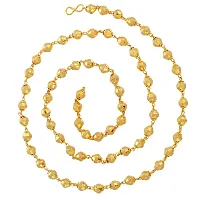 Admier gold plated brass long bead ball design stylish chain necklace for men women(ACCN0123)-thumb1