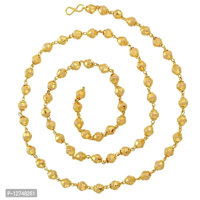 Admier gold plated brass long bead ball design stylish chain necklace for men women(ACCN0123)-thumb2