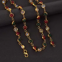 Admier gold plated brass multi color bead long fashionable bead chain necklace for men women(ACNK0109)-thumb2