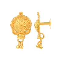 Admier Gold Plated Brass round Design cutwork fashion ethnic Earrings For Girls Women.(ACER0257)-thumb1