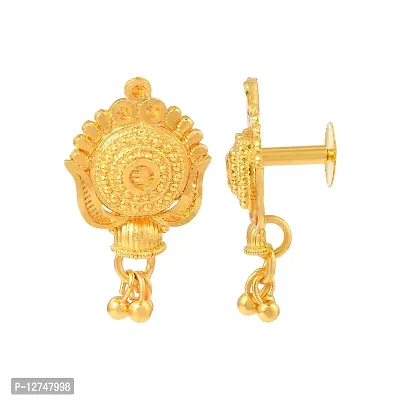 Admier Gold Plated Brass round Design cutwork fashion ethnic Earrings For Girls Women.(ACER0257)-thumb2