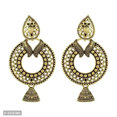 Admier oxidised gold plated brass light weight fashion traditional jhumka jhumki earrings for girl women(ACER0301)