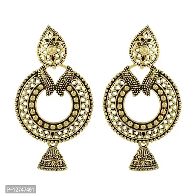 Admier oxidised gold plated brass light weight fashion traditional jhumka jhumki earrings for girl women(ACER0301)-thumb0