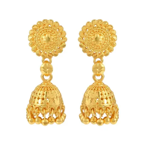 Gold Plated Brass design Small size Jhumki Ethnic Traditional Earring