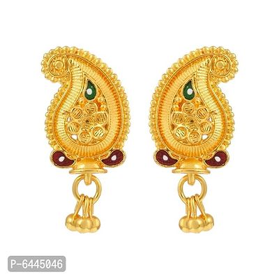 Admier Gold Plated Brass kairi mango Design traditional ethnic fashion Stud Earrings
