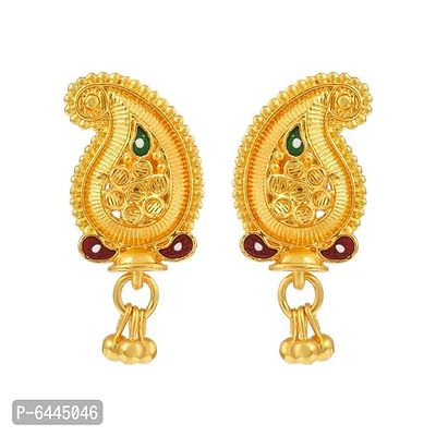 Admier Gold Plated Brass kairi mango Design traditional ethnic fashion Stud Earrings-thumb0