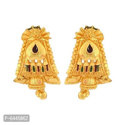 Admier Gold Plated Brass Designer colorfull meenakari cutwork fashion Earrings