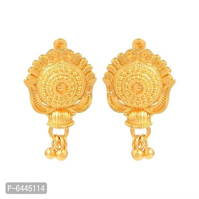 Admier Gold Plated Brass round Design cutwork fashion ethnic Earrings