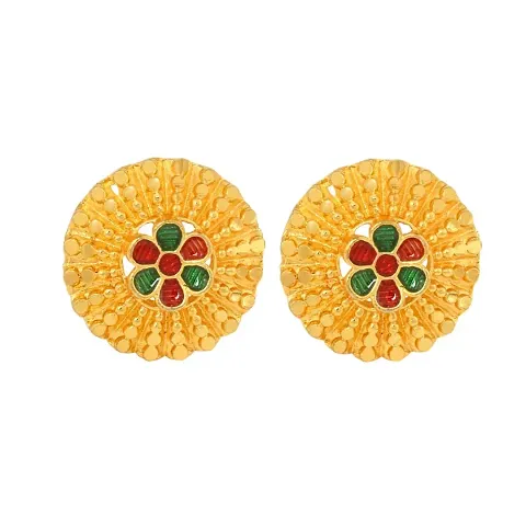 Modern Gold Plated Alloy Stud Earrings