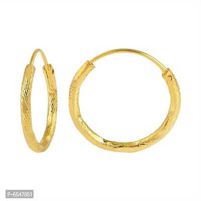 Admier Gold Plated Brass cutwork Small And Cute fashion Hoop Bali Earrrings