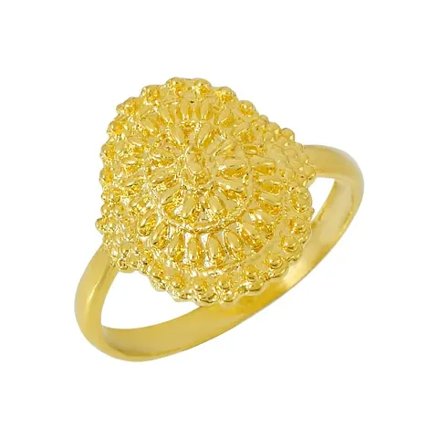 Admier plated Brass oval shape Cutwork Handmade raswara work Traditional Finger ring