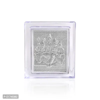 Admier Silver plated Shiva Parvati with Ganesh and Kartikeya ji Shiv Parivar photo frame