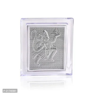 Admier Silver Plated Shree Bajrang Bali Hanuman Sanjeevani Parvat Dhari Photo Frame