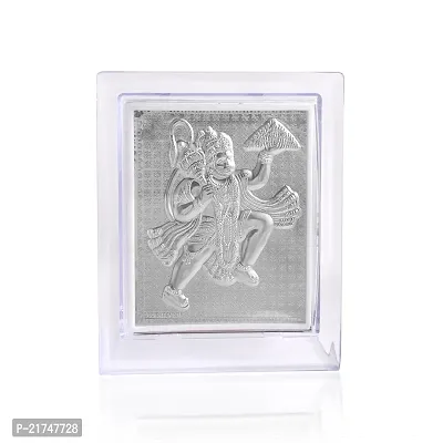 Admier Silver Plated Shree Bajrang Bali Hanuman Sanjeevani Parvat Dhari Photo Frame