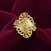 Admier Gold plated Brass Floral design Cutwork Handmade raswara work Traditional Finger ring-thumb3