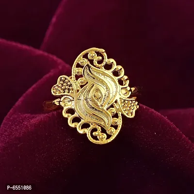 Admier Gold plated Brass Floral design Cutwork Handmade raswara work Traditional Finger ring-thumb4