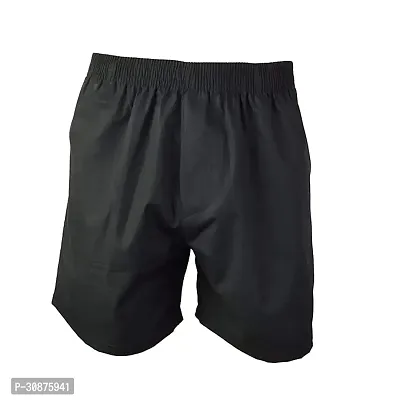 Trendy Black Cotton Solid Shorts For Men