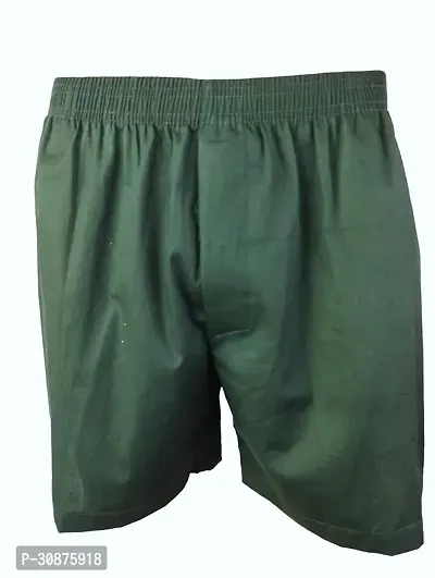 Trendy Green Cotton Solid Shorts For Men