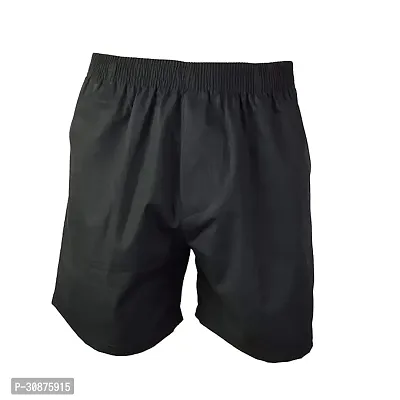 Trendy Black Cotton Solid Shorts For Men-thumb0