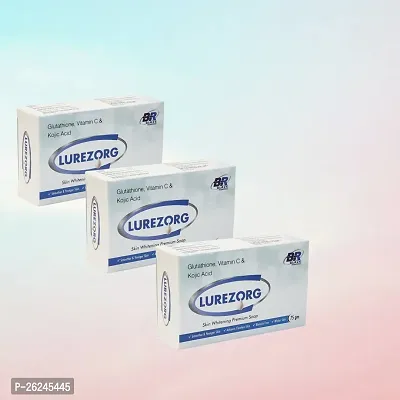 Lurezorg glutathione skin whitening soap with kojic acid and vitamin c pack of 3