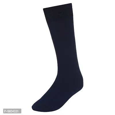 TENDSY Men's and Boy's Premium Full Length Socks, Mid Calf Length Socks, Formal Socks, Office Socks (Pack of 9 Pairs, Navy Blue)-thumb3