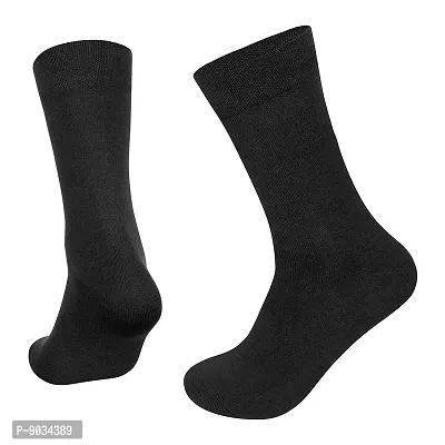 TENDSY Men's and Boy's Premium Full Length Socks, Mid Calf Length Socks, Formal Socks, Office Socks (Pack of 8 Pairs, Black)-thumb4