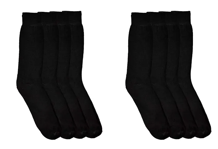 TENDSY Men's and Boy's Premium Full Length Socks, Mid Calf Length Socks, Formal Socks, Office Socks (Pack of 12 Pairs, Black)