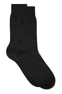 TENDSY Men's and Boy's Premium Full Length Socks, Mid Calf Length Socks, Formal Socks, Office Socks (Pack of 3 Pairs, Black)-thumb2