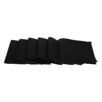 TENDSY Cotton Premium Collection Black Handkerchiefs Hanky Set For Men - Pack of 6 Pcs-thumb2