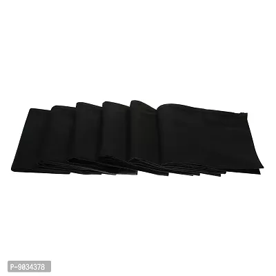 TENDSY Cotton Premium Collection Black Handkerchiefs Hanky Set For Men - Pack of 6 Pcs-thumb3