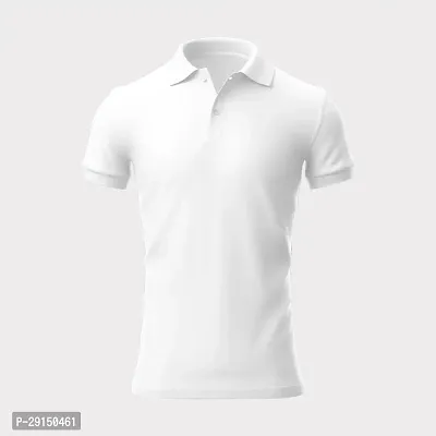 Stylish Polycotton Solid Polo T-shirt For Men-thumb3