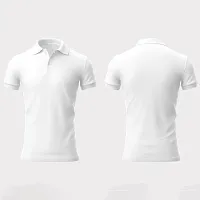 Stylish Polycotton Solid Polo T-shirt For Men-thumb3