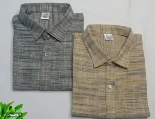 Cotton Khadi Half Shirt for Men Combo Of 2