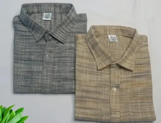 Khadi Half Shirt for Men Combo Of 2