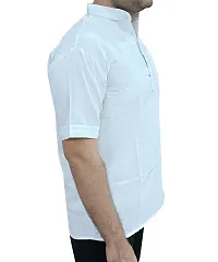 Stylish White Khadi Solid Kurta For Men-thumb2