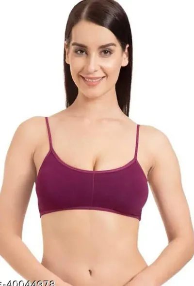 Buy LooksOMG's Cotton Lycra Sports bra in Black Pack of 6. Online