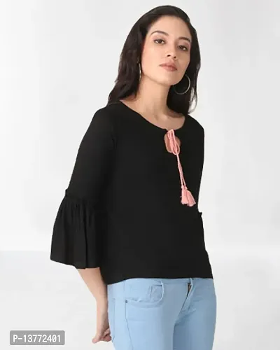 Casual Solid Women Blue Top-thumb3