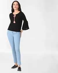 Casual Solid Women Blue Top-thumb3