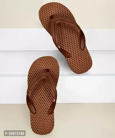 Stylish Brown Plastic Slippers For Men-thumb0