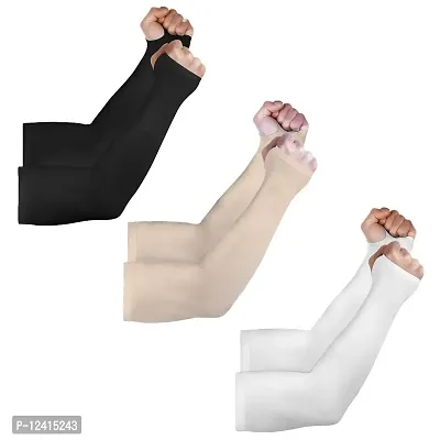 Compression arm sleeves top with thumb holes